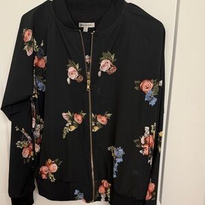Albion Black Floral Bomber Jacket